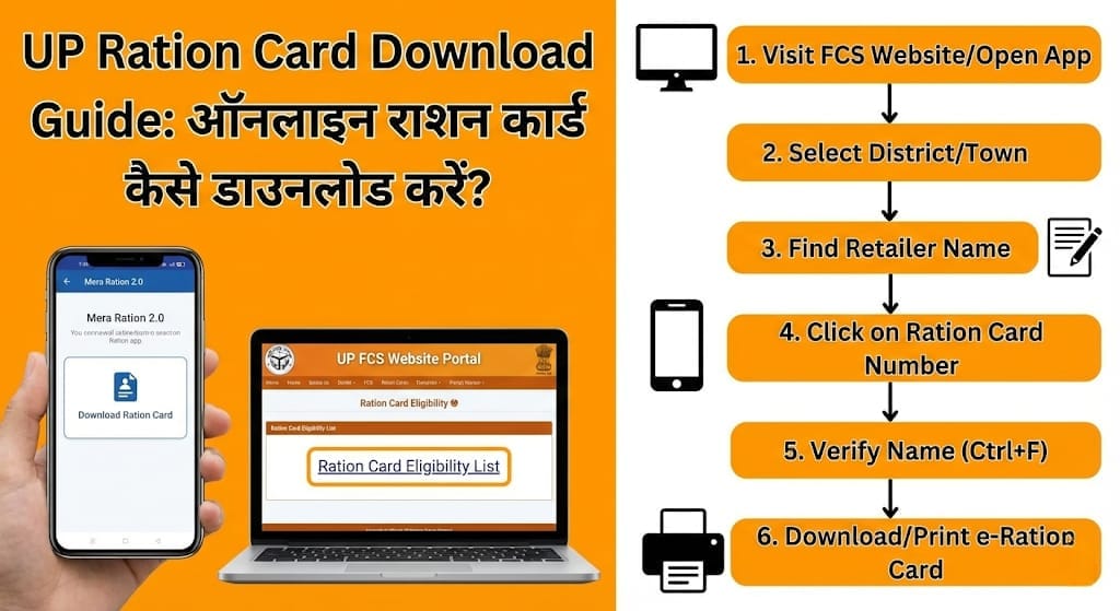 UP Ration Card Download Guide: ऑनलाइन राशन कार्ड कैसे डाउनलोड करें?