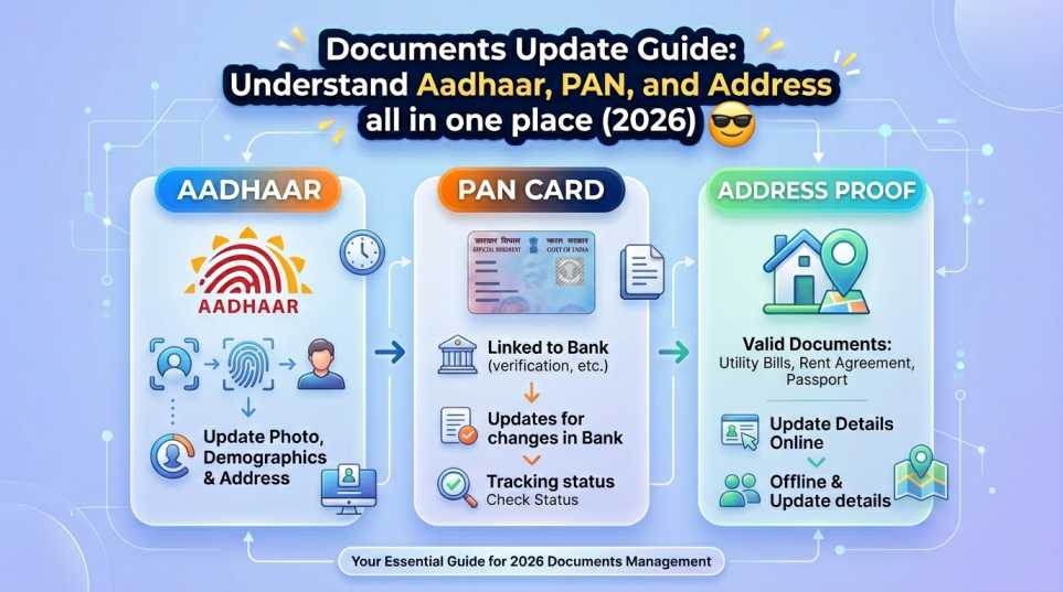 Documents Update Guide: Aadhaar, PAN, Address सब एक जगह समझें (2026)