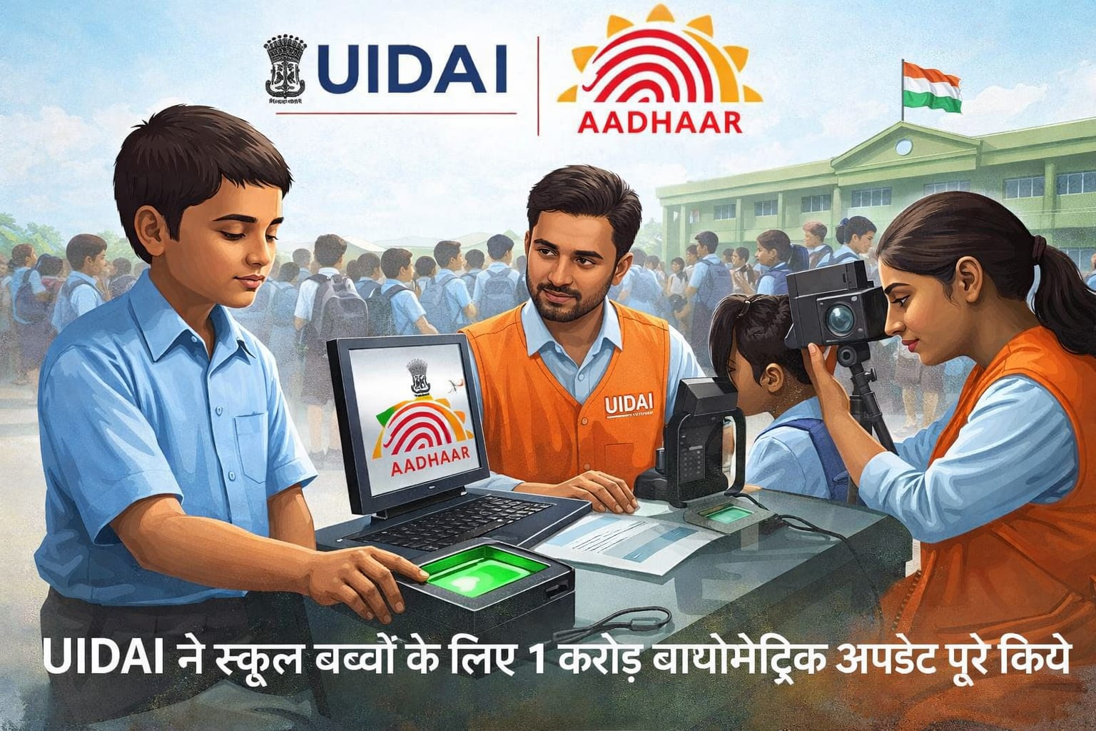UIDAI ने स्कूल बच्चों के लिए 1 करोड़ से ज्यादा बायोमेट्रिक अपडेट पूरे किए