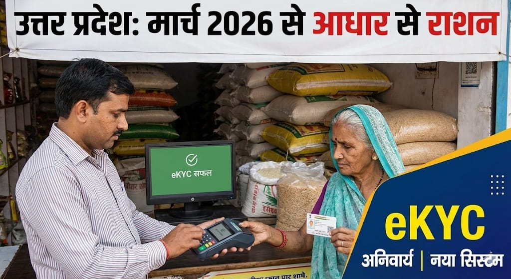 UP में मार्च 2026 से Aadhaar से मिलेगा राशन, जानें नया सिस्टम और eKYC के नियम