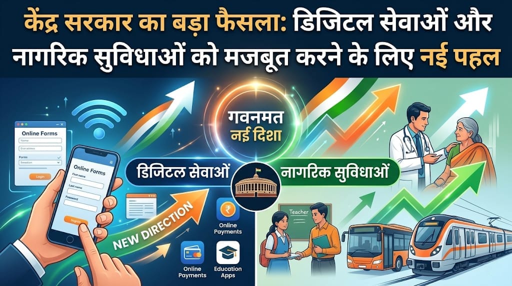 केंद्र सरकार का बड़ा फैसला: डिजिटल सेवाओं और नागरिक सुविधाओं को मजबूत करने के लिए नई पहल