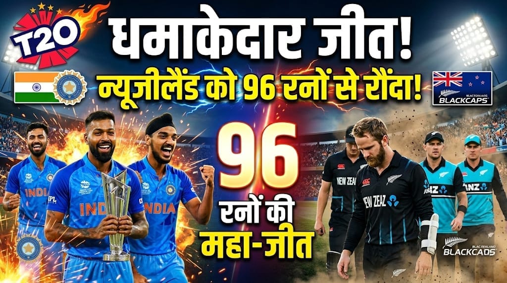 IND vs NZ T20 Match: भारत की धमाकेदार जीत, न्यूजीलैंड को 96 रनों से हराया